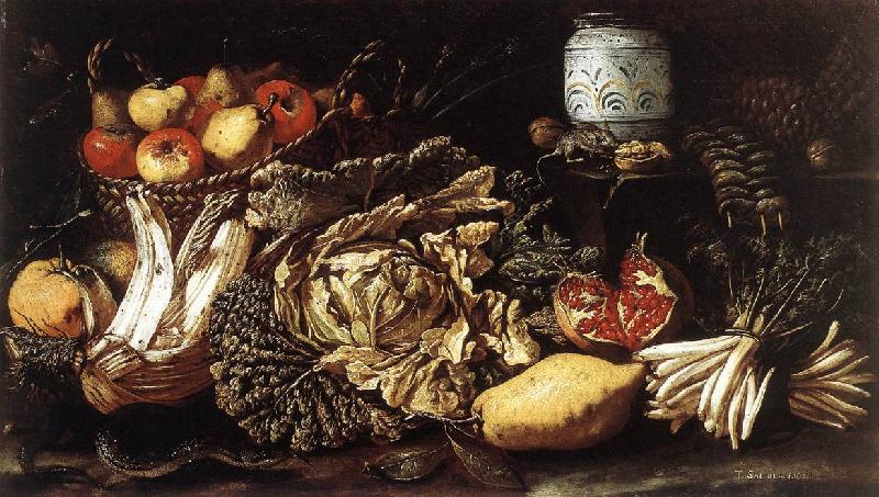 SALINI, Tommaso Still-life with Fruit, Vegetables and Animals f Sweden oil painting art